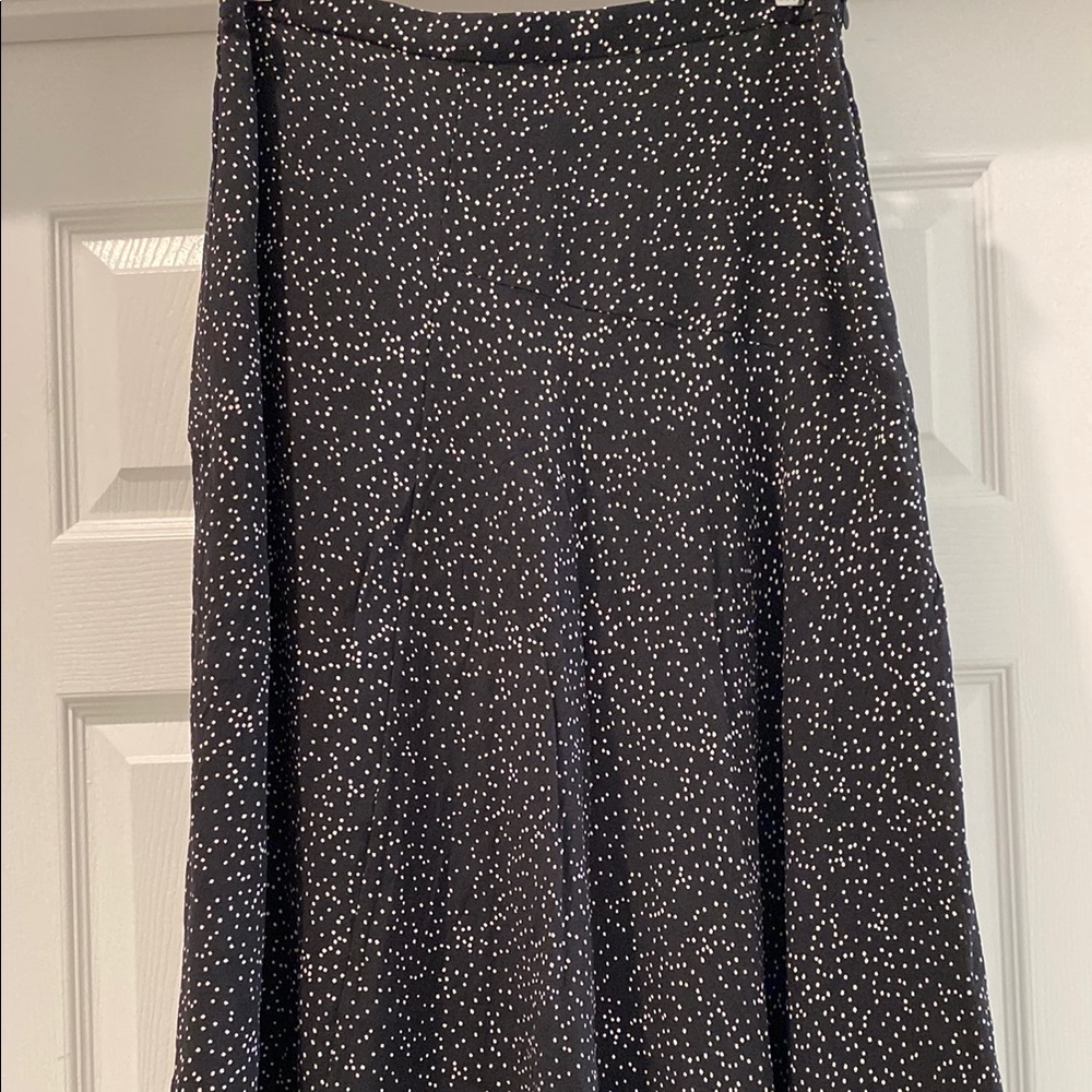 Theory Black and White Silk maxi A-Line Skirt
